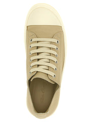 Rick Owens Beige Ramie Low Top Sneakers