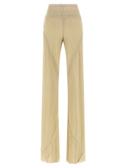 Rick Owens Beige Silk Flared Pants