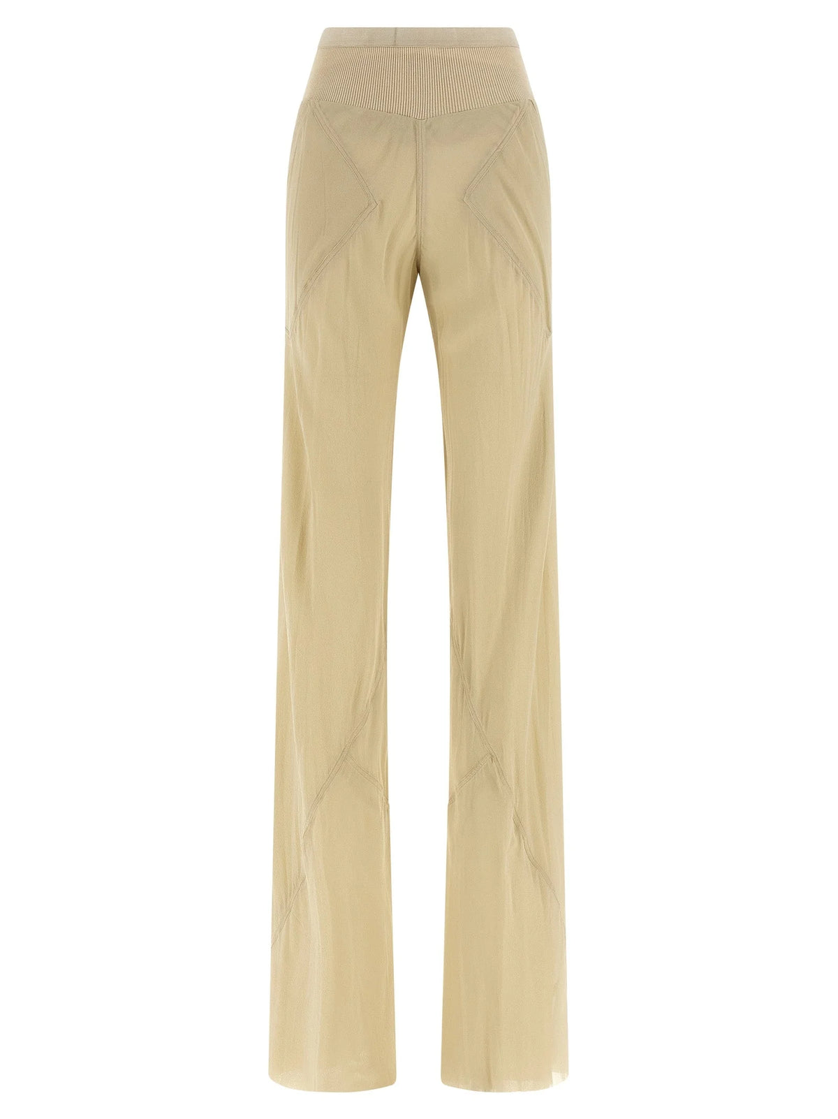 Rick Owens Beige Silk Flared Pants