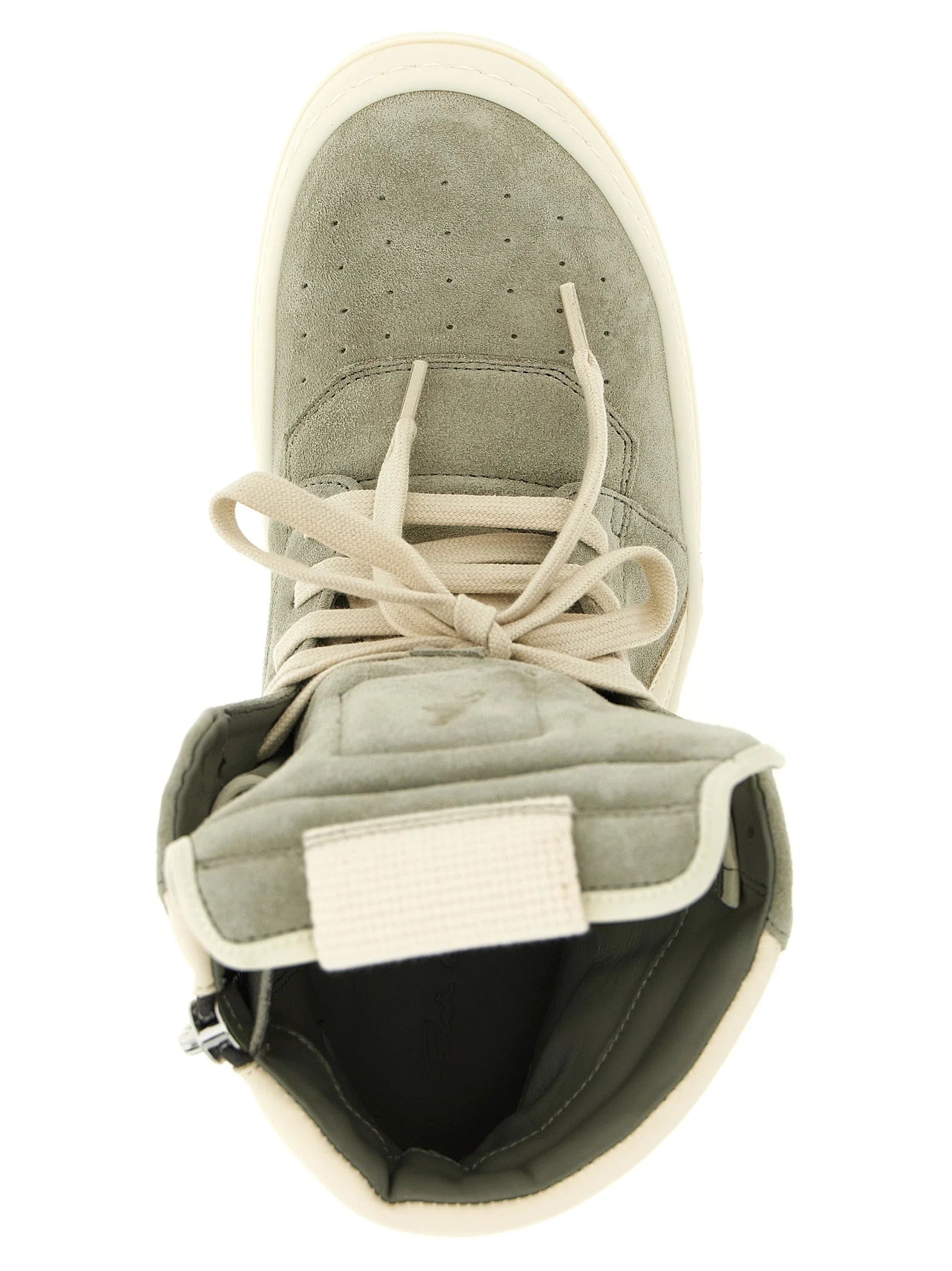 Rick Owens Bicolor Calfskin Athletic Sneakers