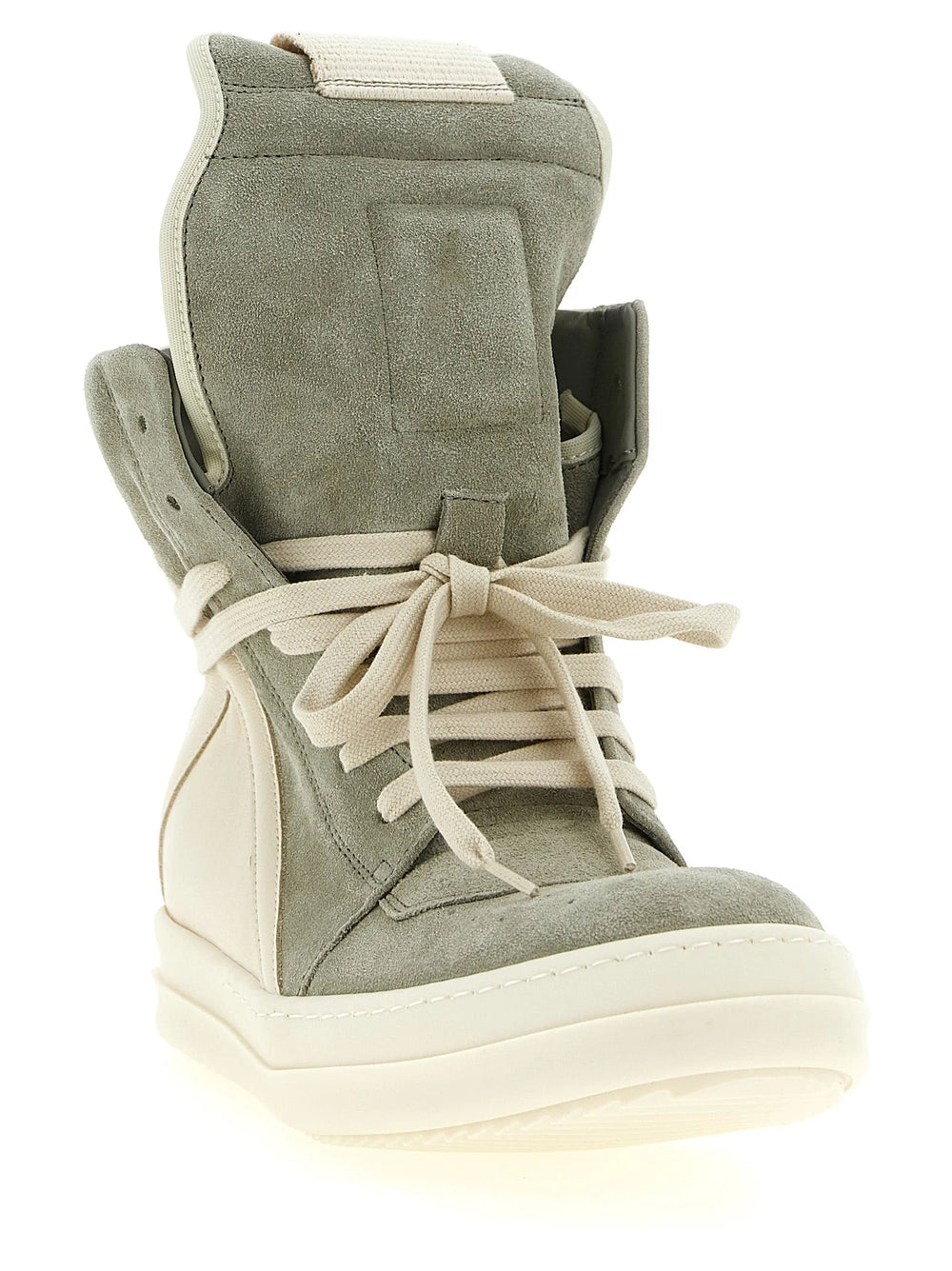 Rick Owens Bicolor Calfskin Athletic Sneakers