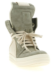 Rick Owens Bicolor Calfskin Athletic Sneakers