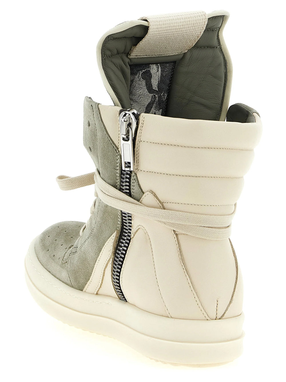 Rick Owens Bicolor Calfskin Athletic Sneakers
