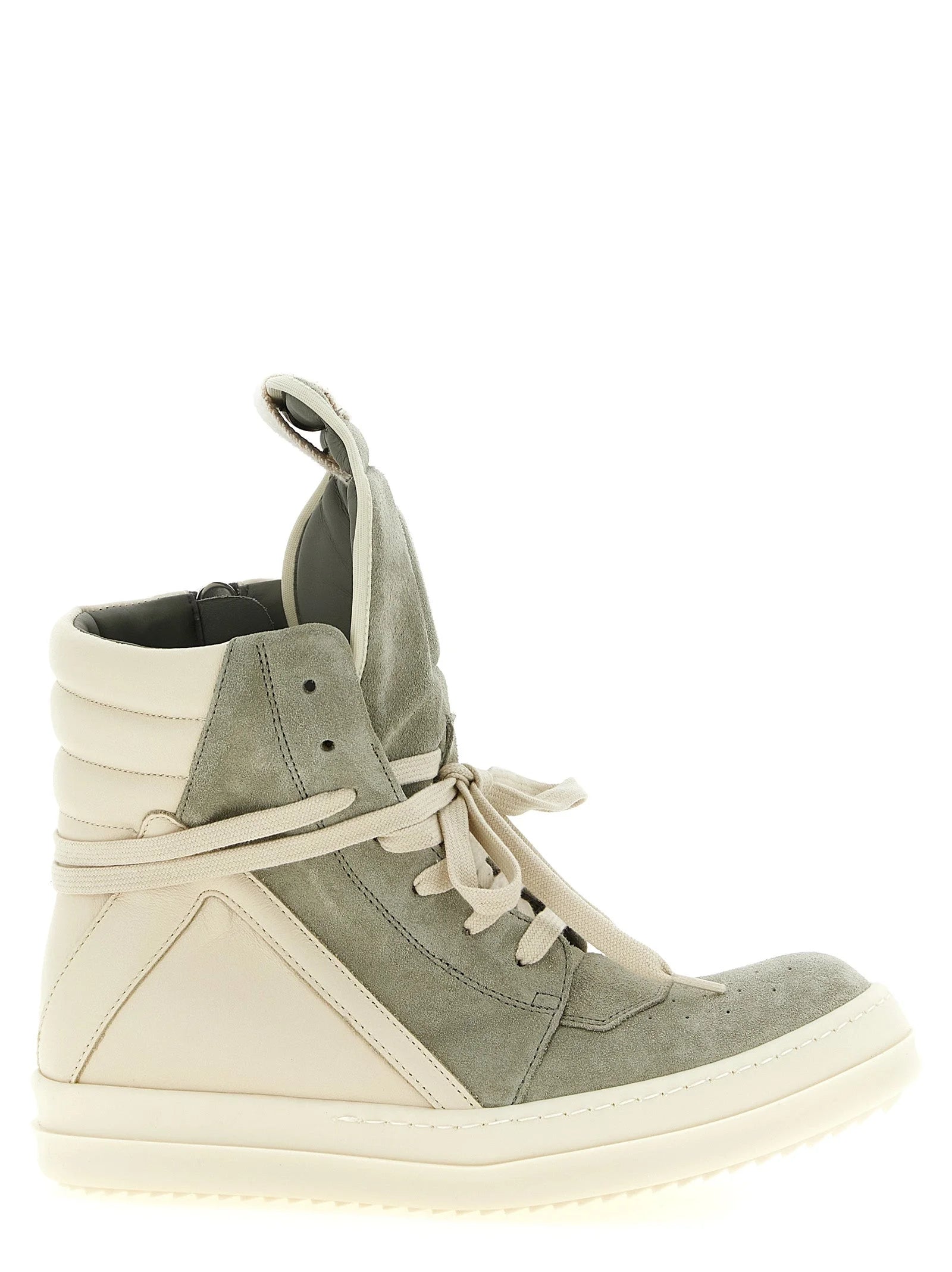 Rick Owens Bicolor Calfskin Athletic Sneakers