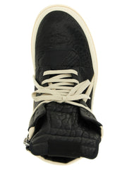 Rick Owens Bicolor Lamb Leather Athletic Sneakers