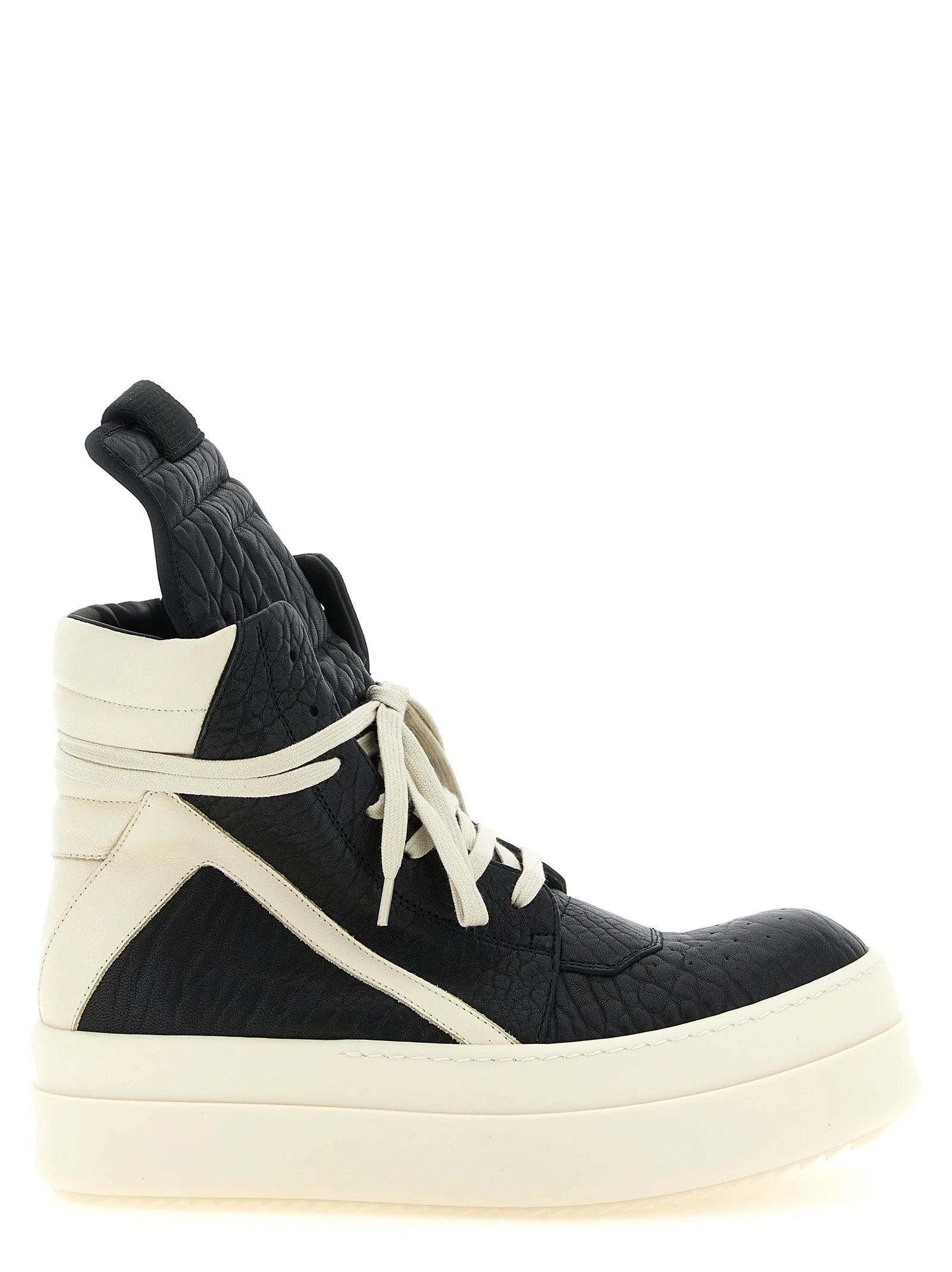 Rick Owens Bicolor Lamb Leather Athletic Sneakers