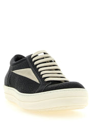 Rick Owens Bicolor Lamb Leather Low Top Sneakers