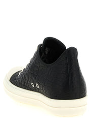 Rick Owens Bicolor Lamb Leather Low Top Sneakers