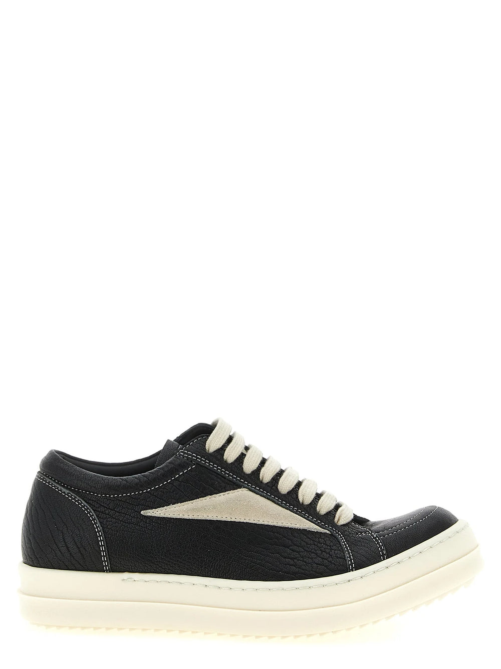 Rick Owens Bicolor Lamb Leather Low Top Sneakers