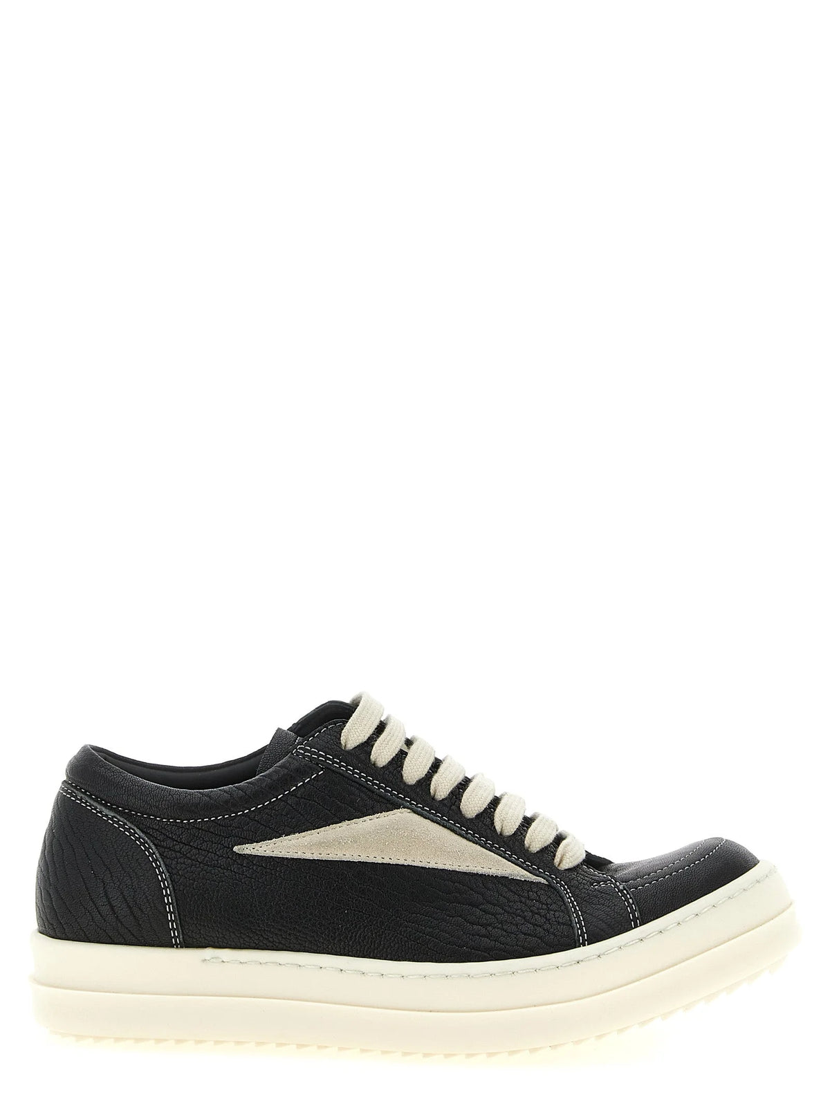 Rick Owens Bicolor Lamb Leather Low Top Sneakers