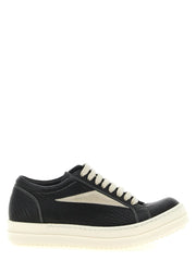 Rick Owens Bicolor Lamb Leather Low Top Sneakers