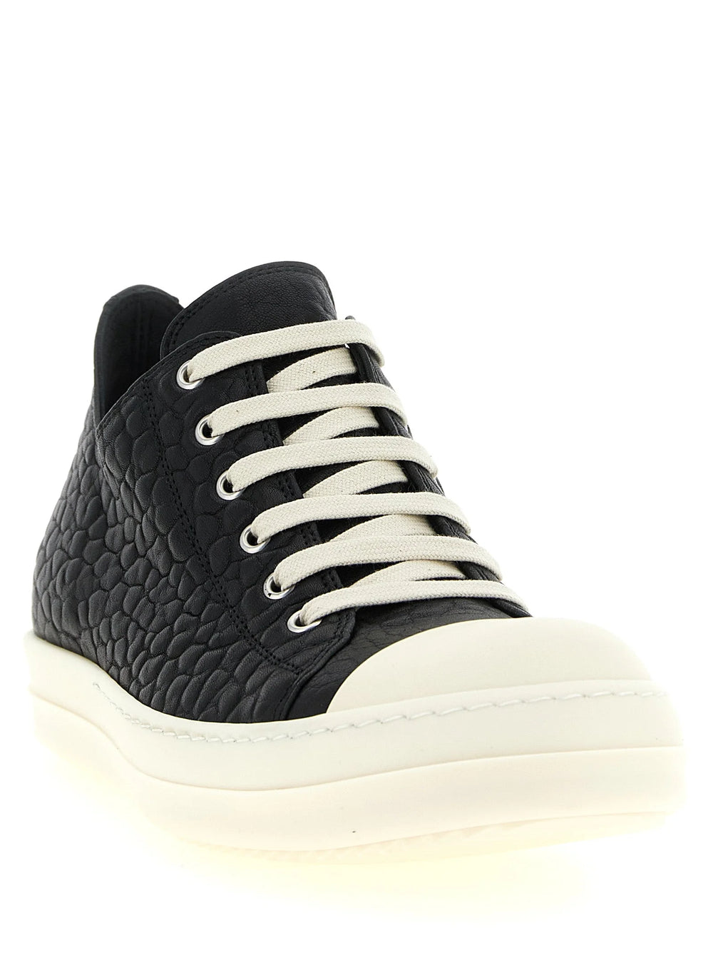 Rick Owens Bicolor Lamb Leather Low Top Sneakers