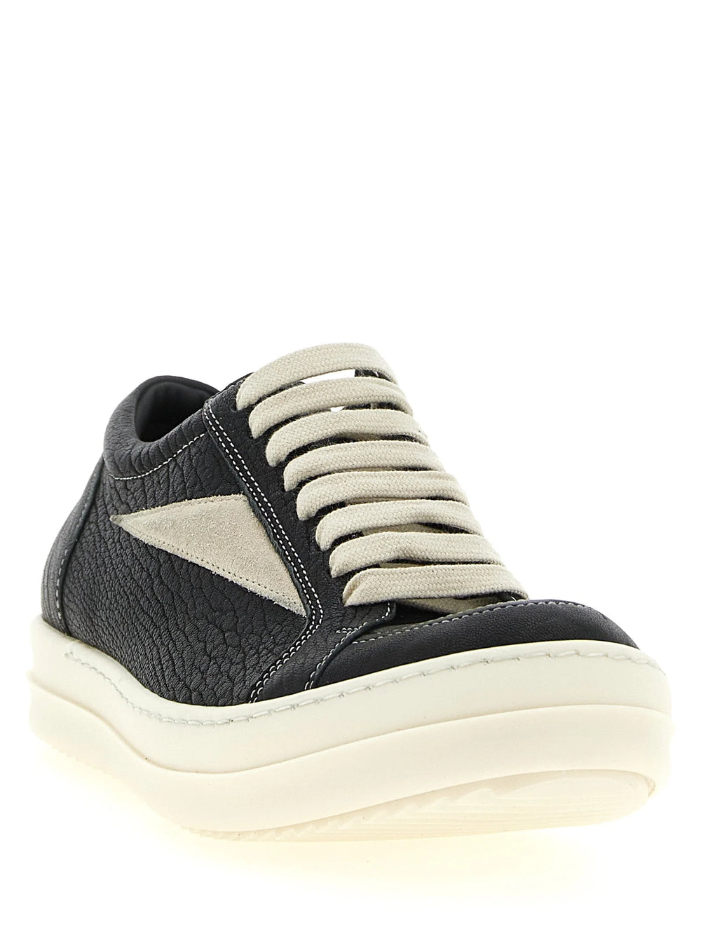 Rick Owens Bicolor Lamb Leather Low Top Sneakers