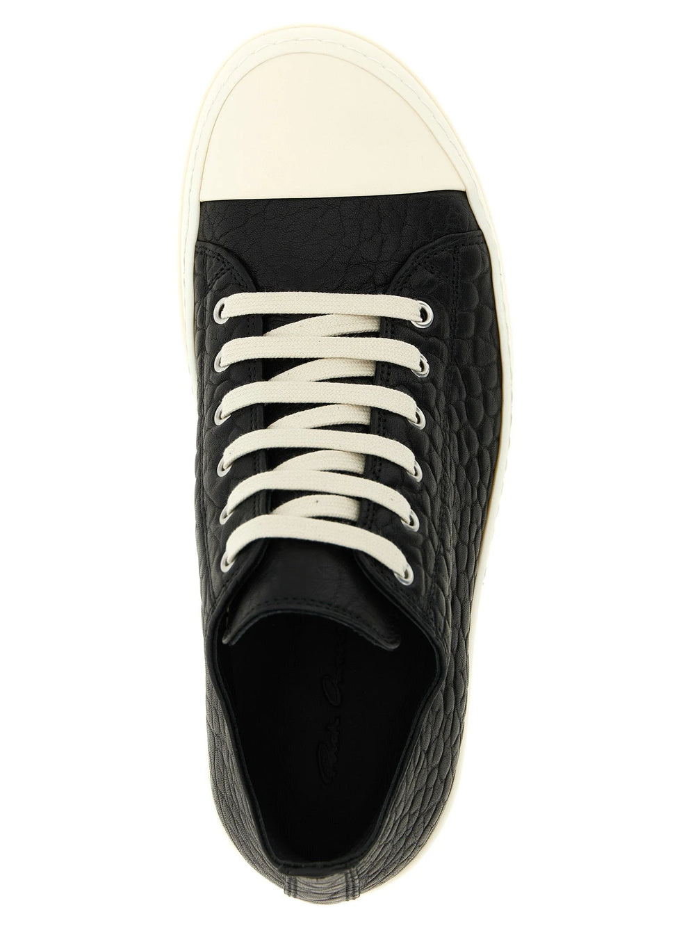 Rick Owens Bicolor Lamb Leather Low Top Sneakers