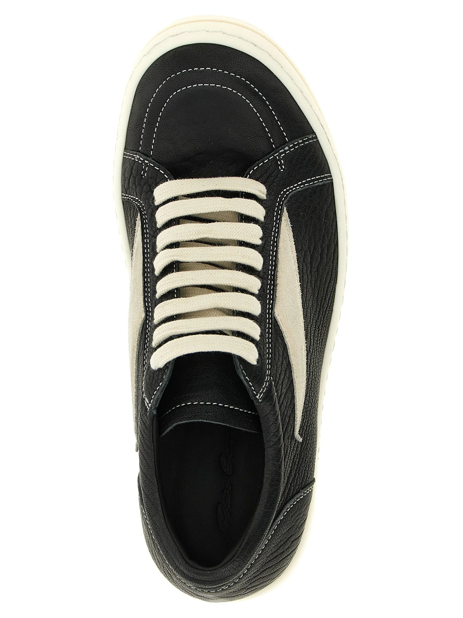 Rick Owens Bicolor Lamb Leather Low Top Sneakers