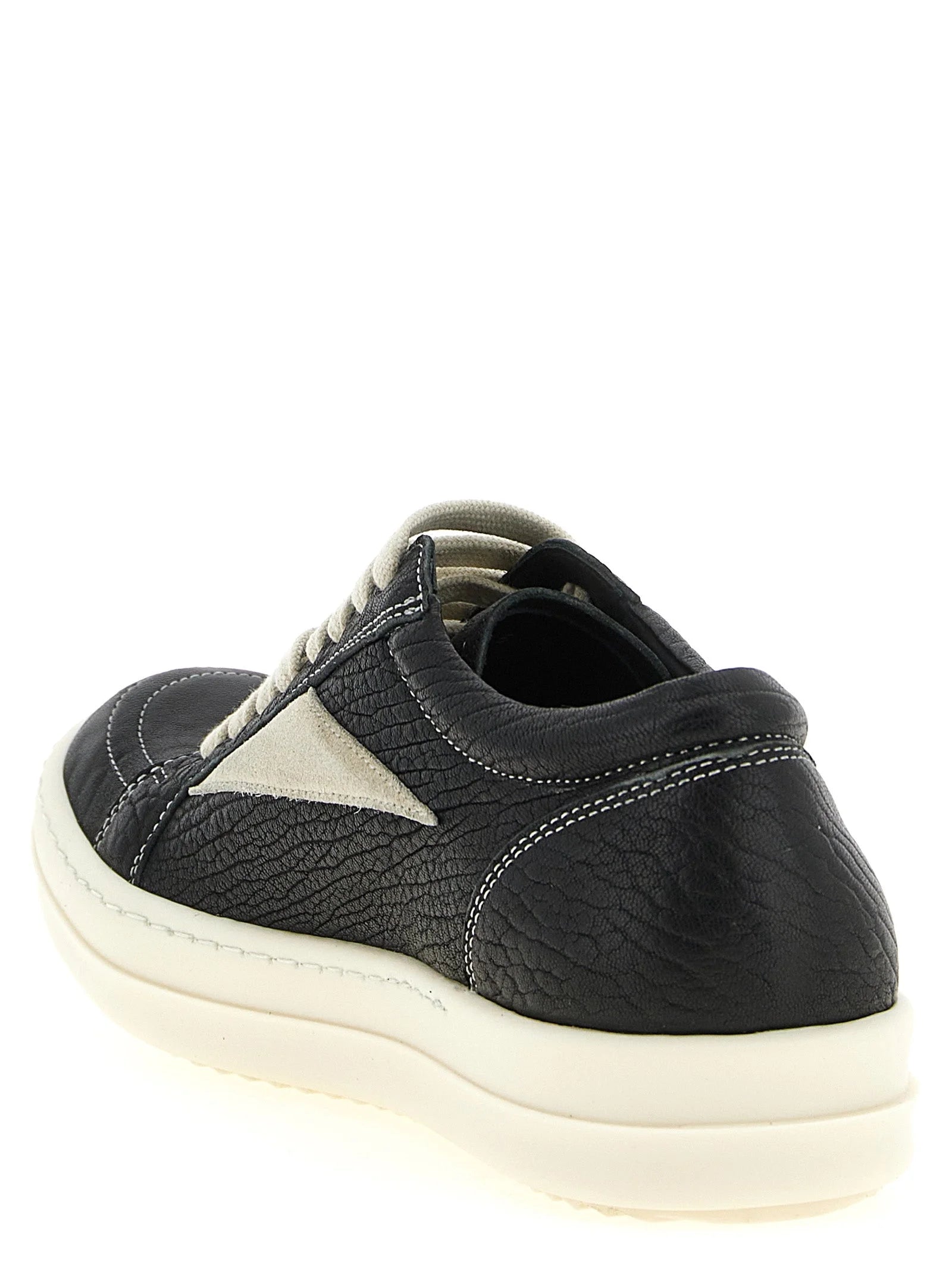 Rick Owens Bicolor Lamb Leather Low Top Sneakers