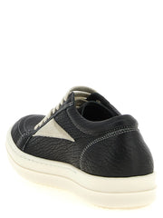 Rick Owens Bicolor Lamb Leather Low Top Sneakers