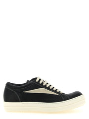 Rick Owens Bicolor Lamb Leather Low Top Sneakers