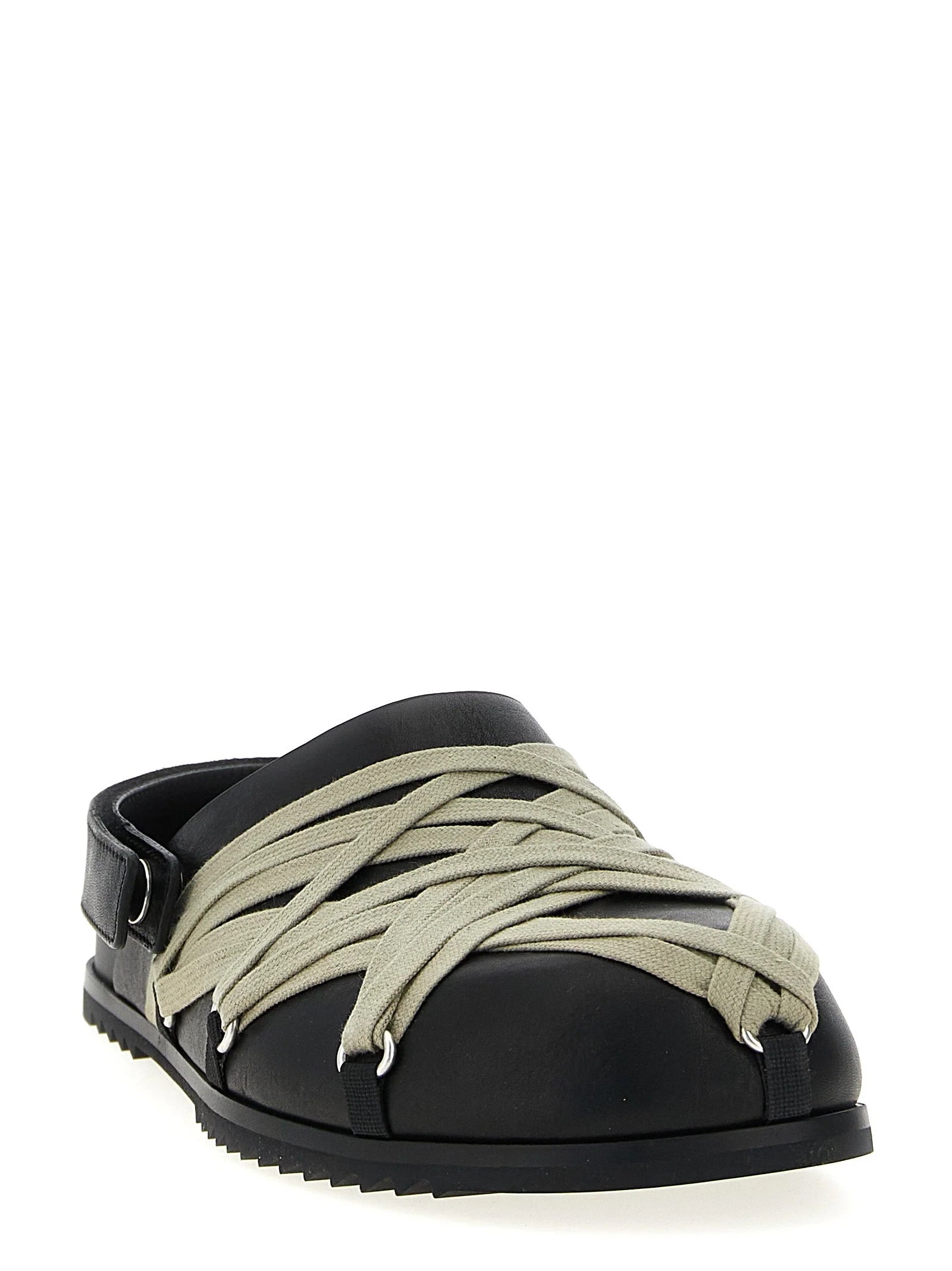 Rick Owens Black Buffalo Leather Clogs - EU37/US7