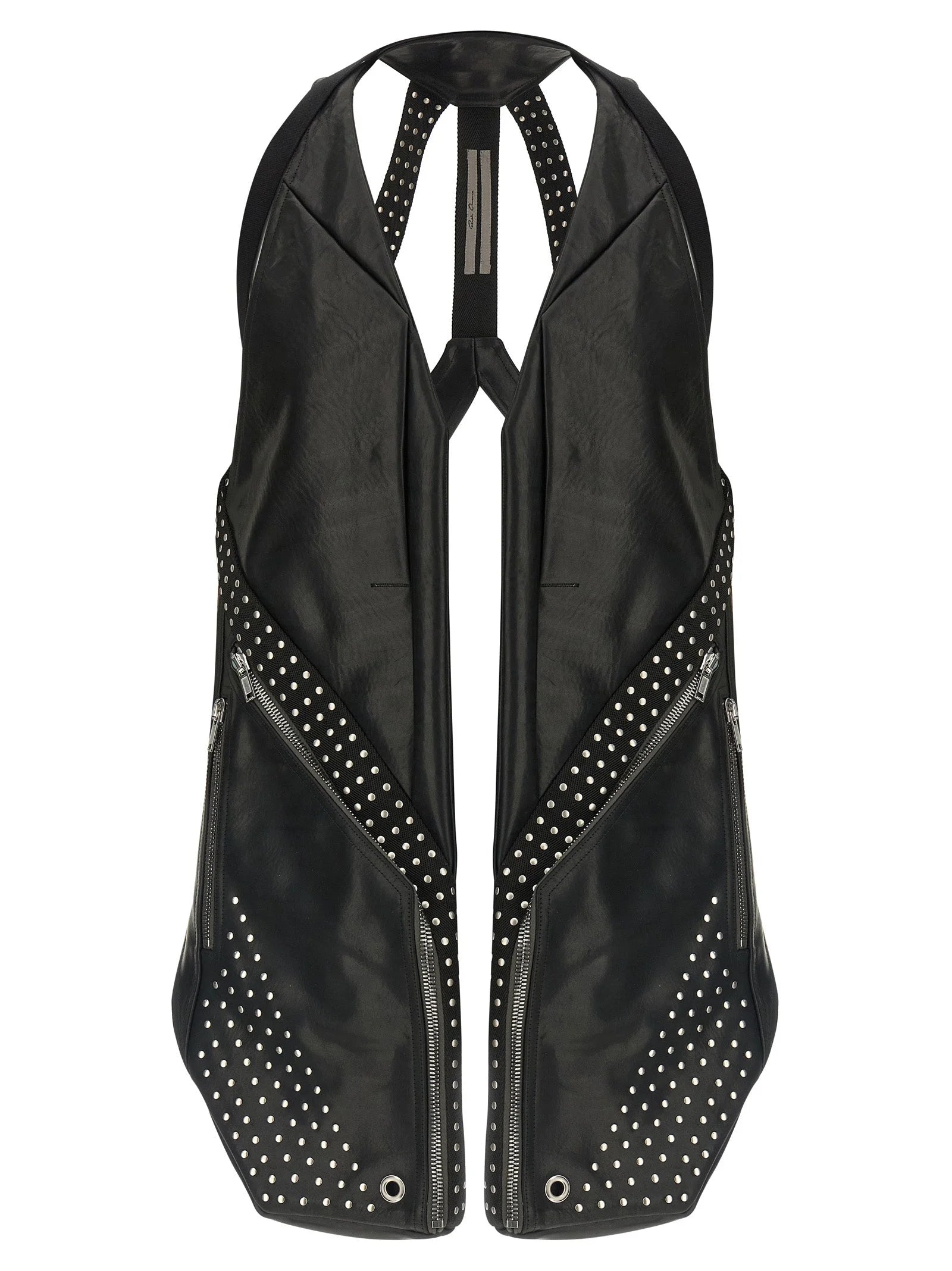 Rick Owens Black Bull Skin Sleeveless Jacket - IT50 | L