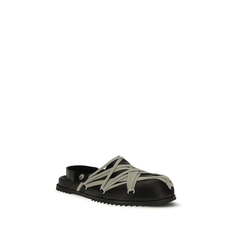 Rick Owens Black Calf Leather Bos Taurus Clogs - EU40/US7
