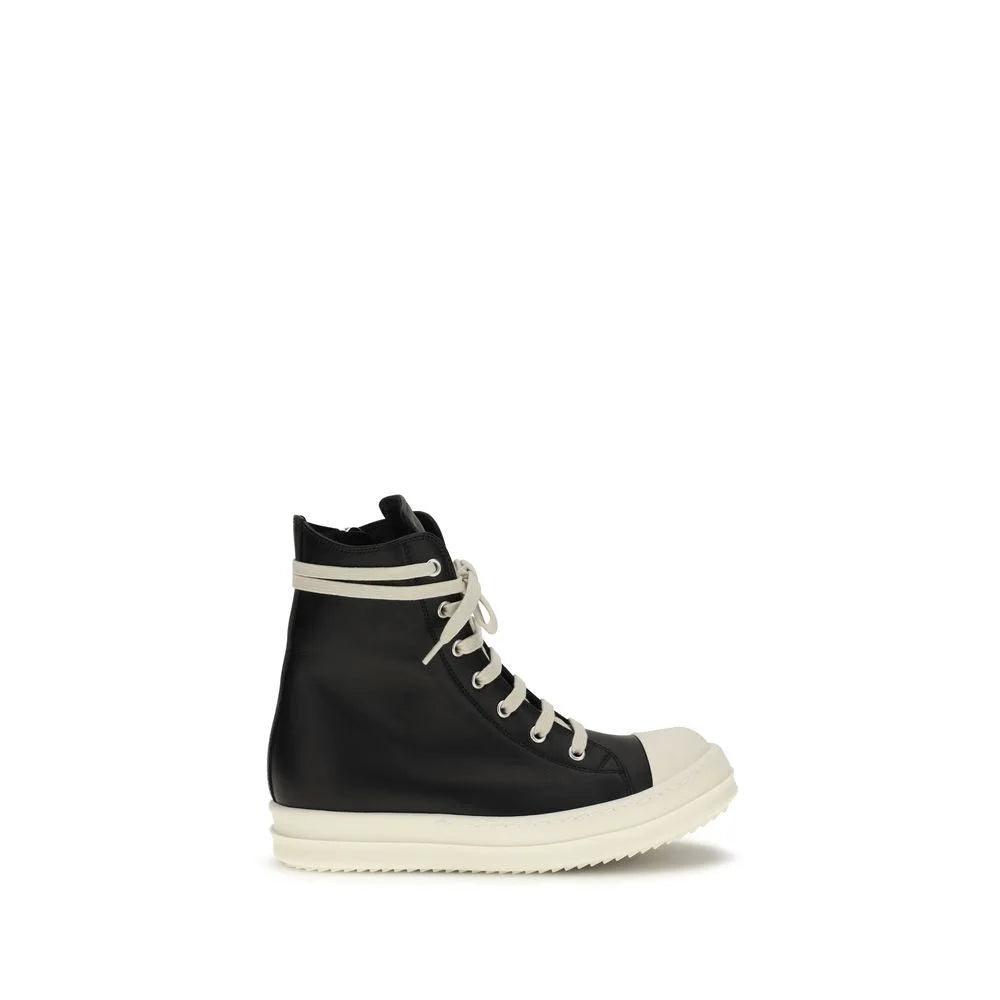 Rick Owens Black Calf Leather Bos Taurus High Top Sneakers - EU36/US6