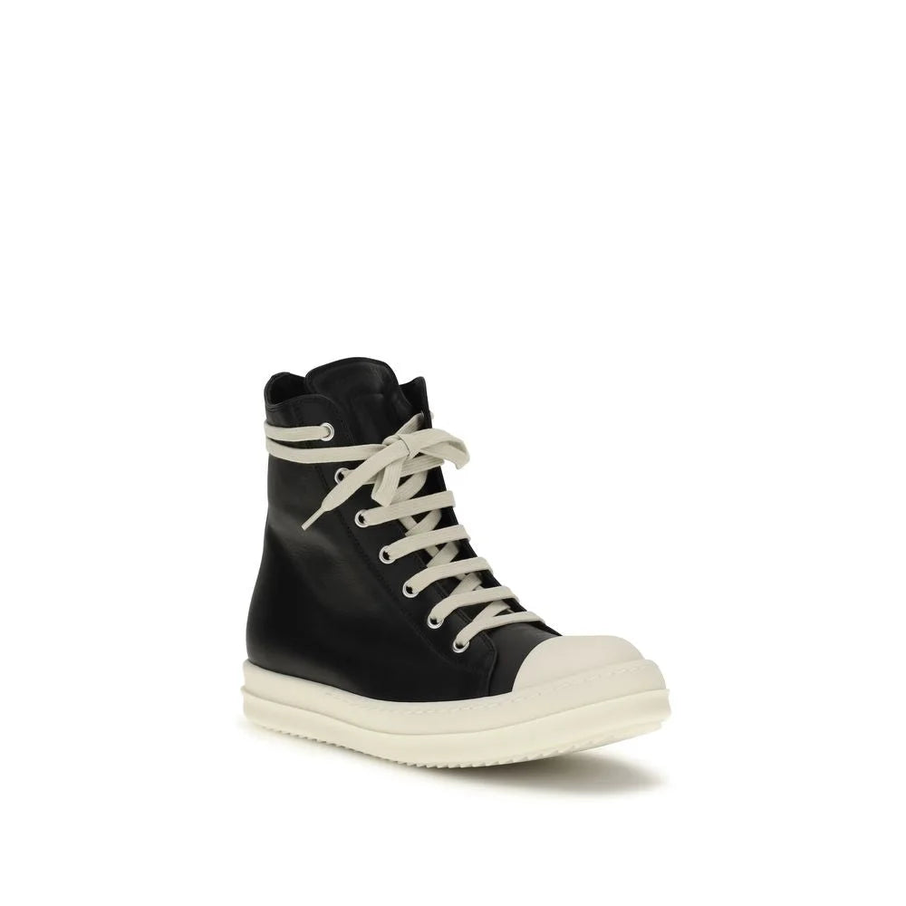 Rick Owens Black Calf Leather Bos Taurus High Top Sneakers - EU36/US6