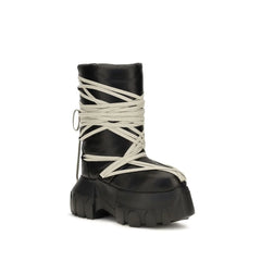 Rick Owens Black Calf Leather Bos Taurus Lace-Up Boots