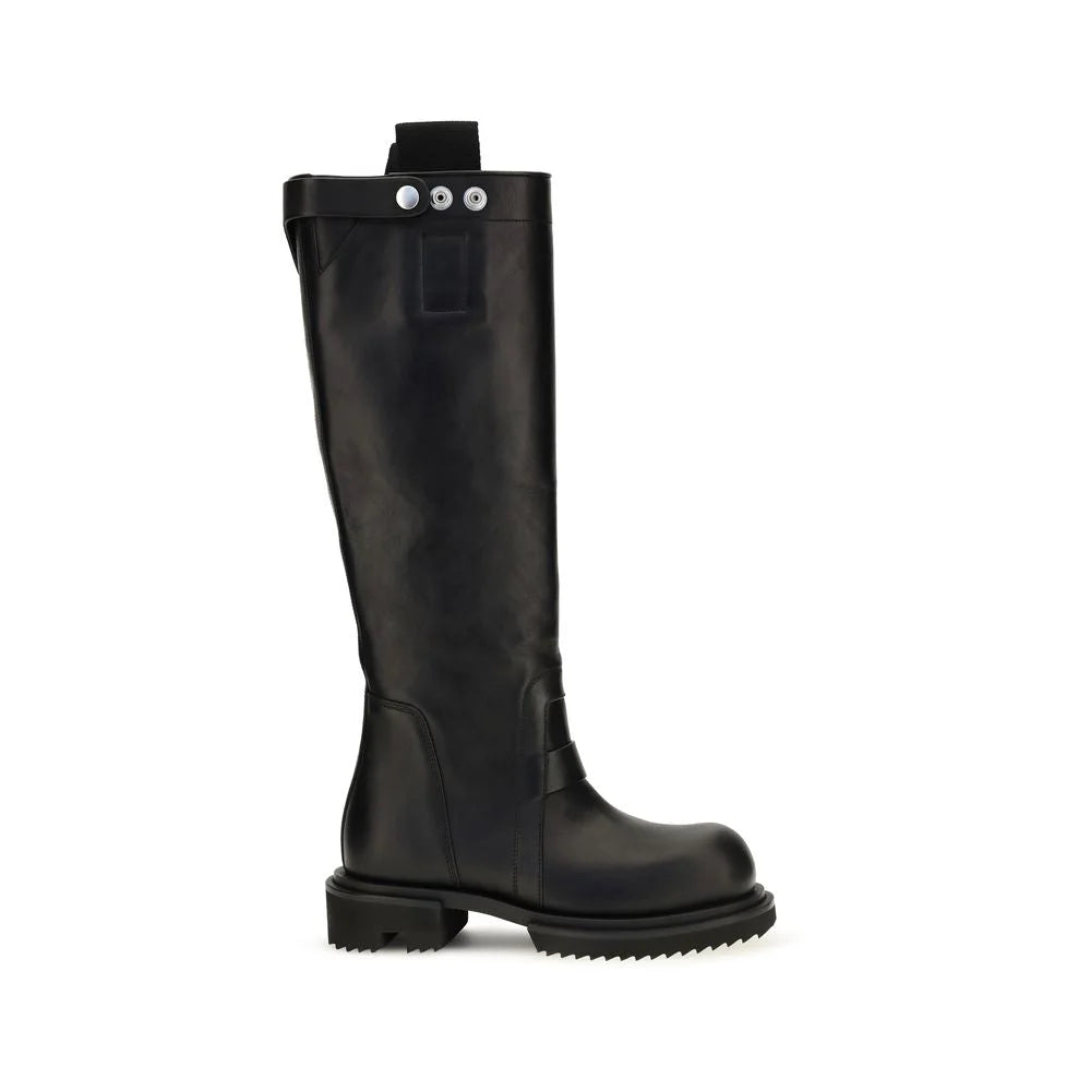 Rick Owens Musta Vasikannahka Bos Taurus Kumisaappaat - EU39/US9