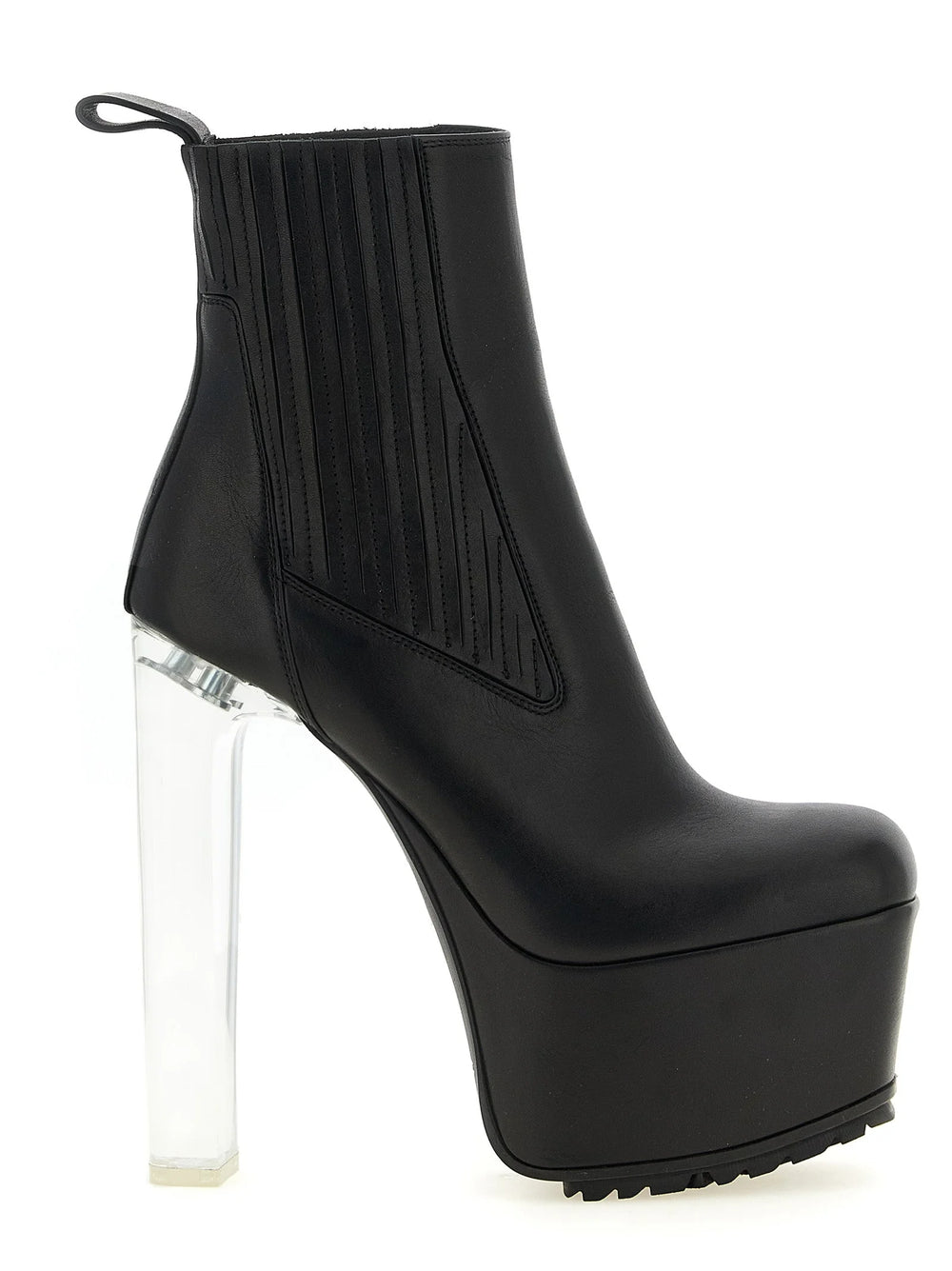 Rick Owens Black Calfskin Ankle Boots