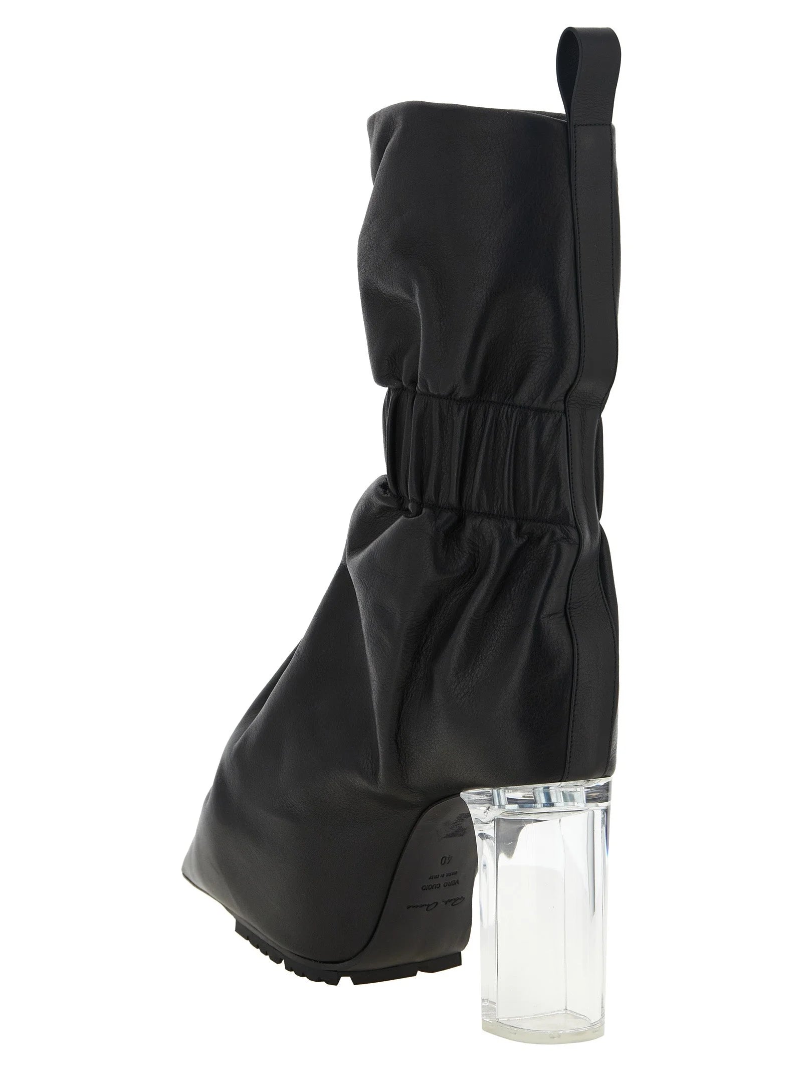 Rick Owens Černé kotníkové boty z hovězí kůže