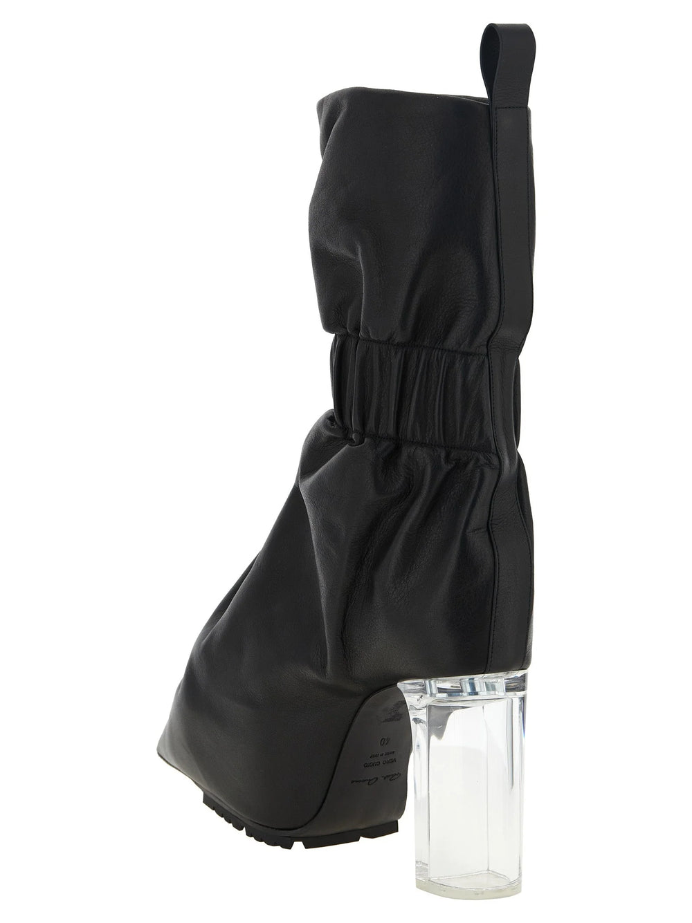Rick Owens Černé kotníkové boty z hovězí kůže