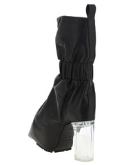 Rick Owens Černé kotníkové boty z hovězí kůže