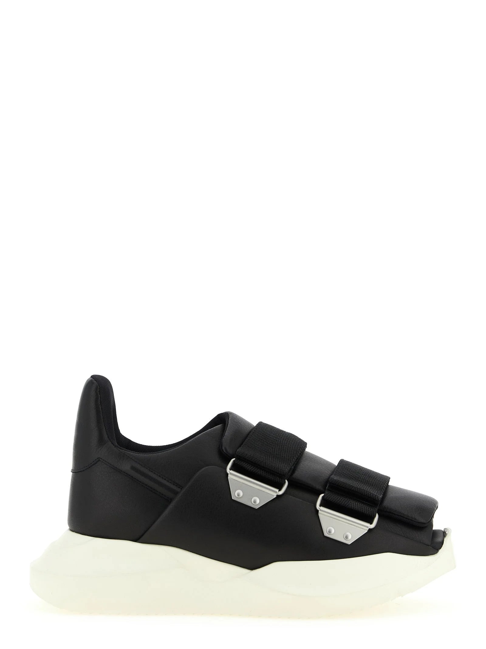 Rick Owens Black Calfskin Athletic Sneakers