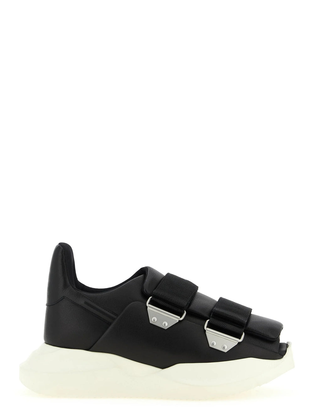 Rick Owens Black Calfskin Athletic Sneakers