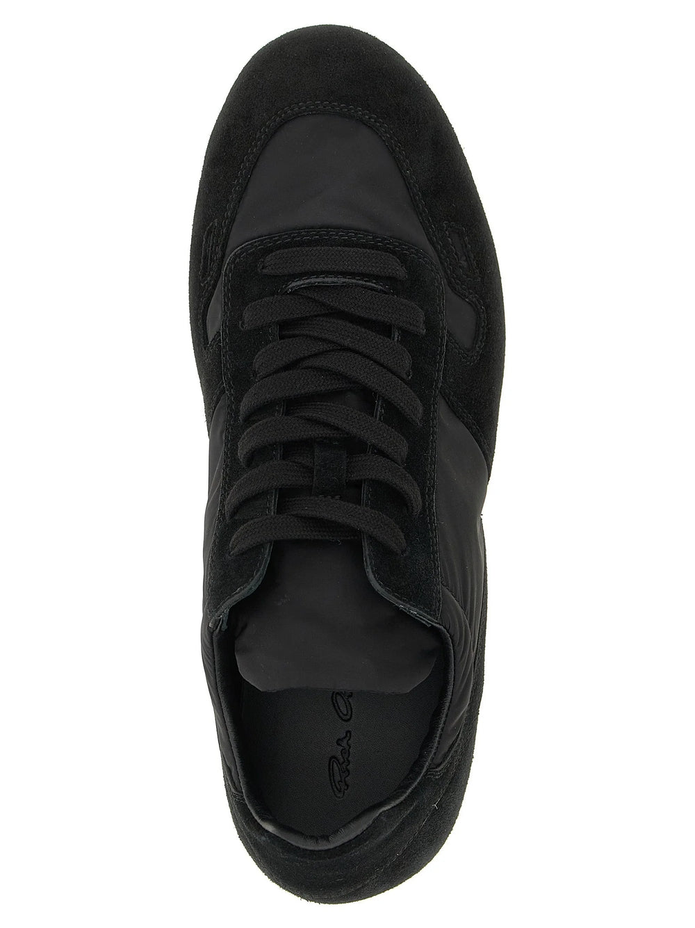 Rick Owens Black Calfskin Athletic Sneakers