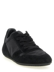 Rick Owens Black Calfskin Athletic Sneakers