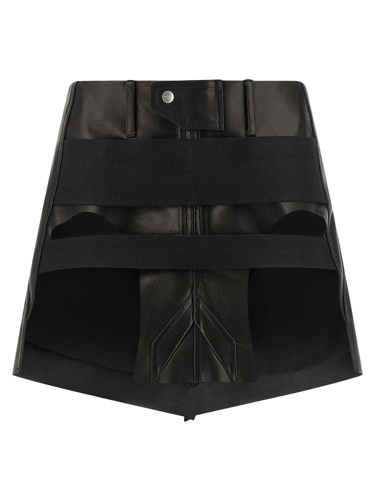 Rick Owens Black Calfskin Long Skirt