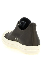 Rick Owens Black Calfskin Low Top Sneakers