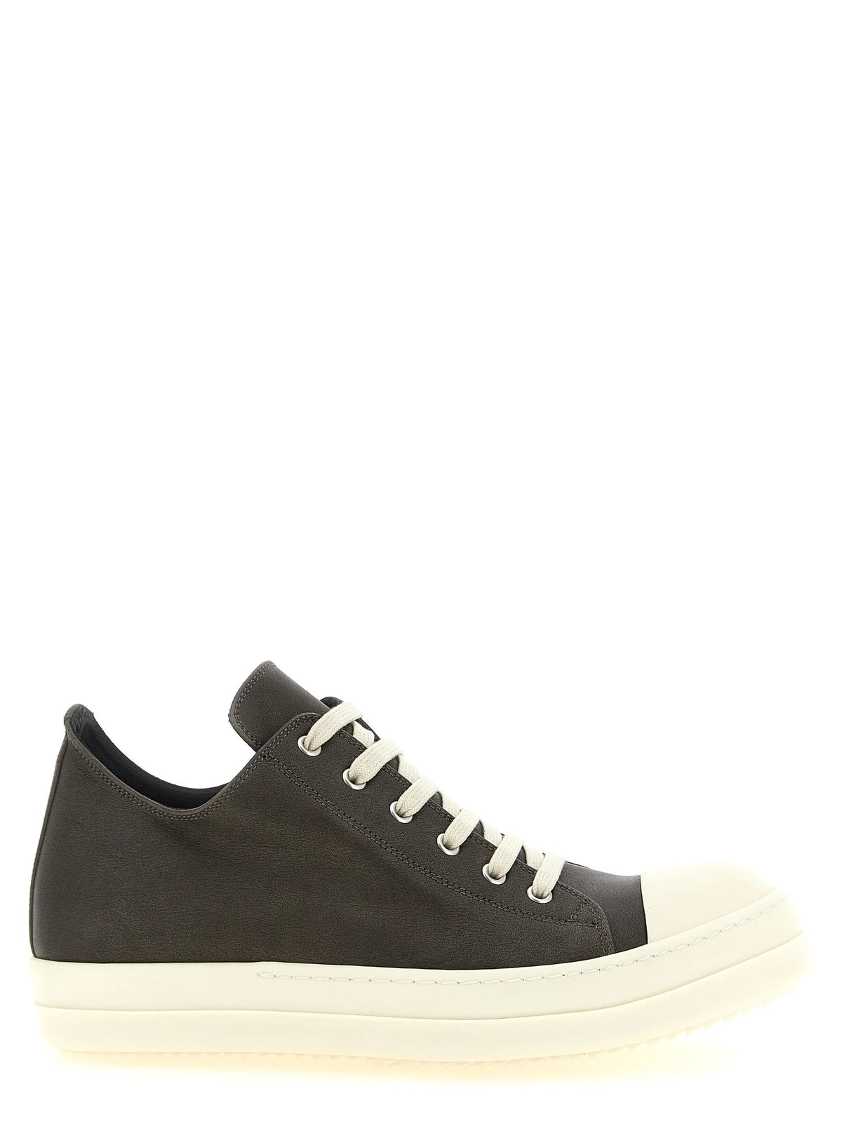 Rick Owens Black Calfskin Low Top Sneakers