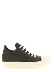 Rick Owens Black Calfskin Low Top Sneakers