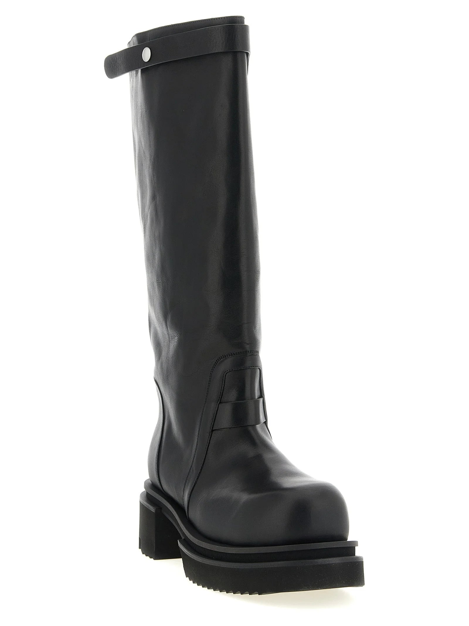 Rick Owens Black Calfskin Over The Knee