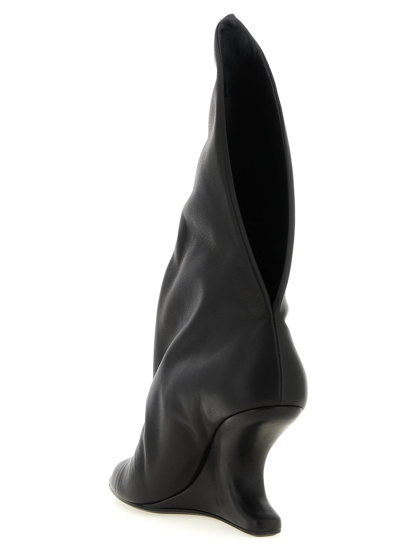 Rick Owens Black Calfskin Stiletto Heel Sandals - EU37/US7