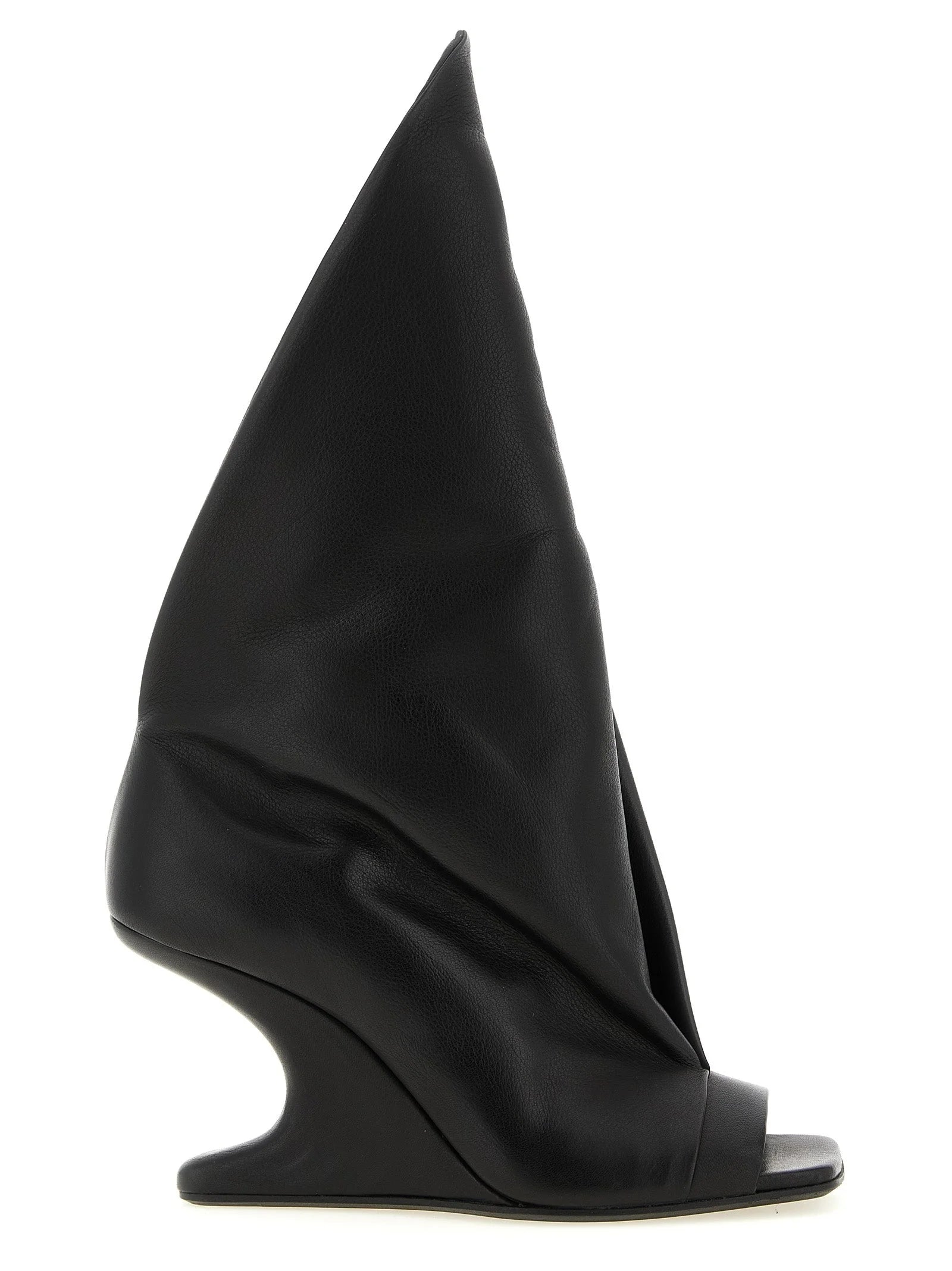Rick Owens Black Calfskin Stiletto Heel Sandals - EU37/US7