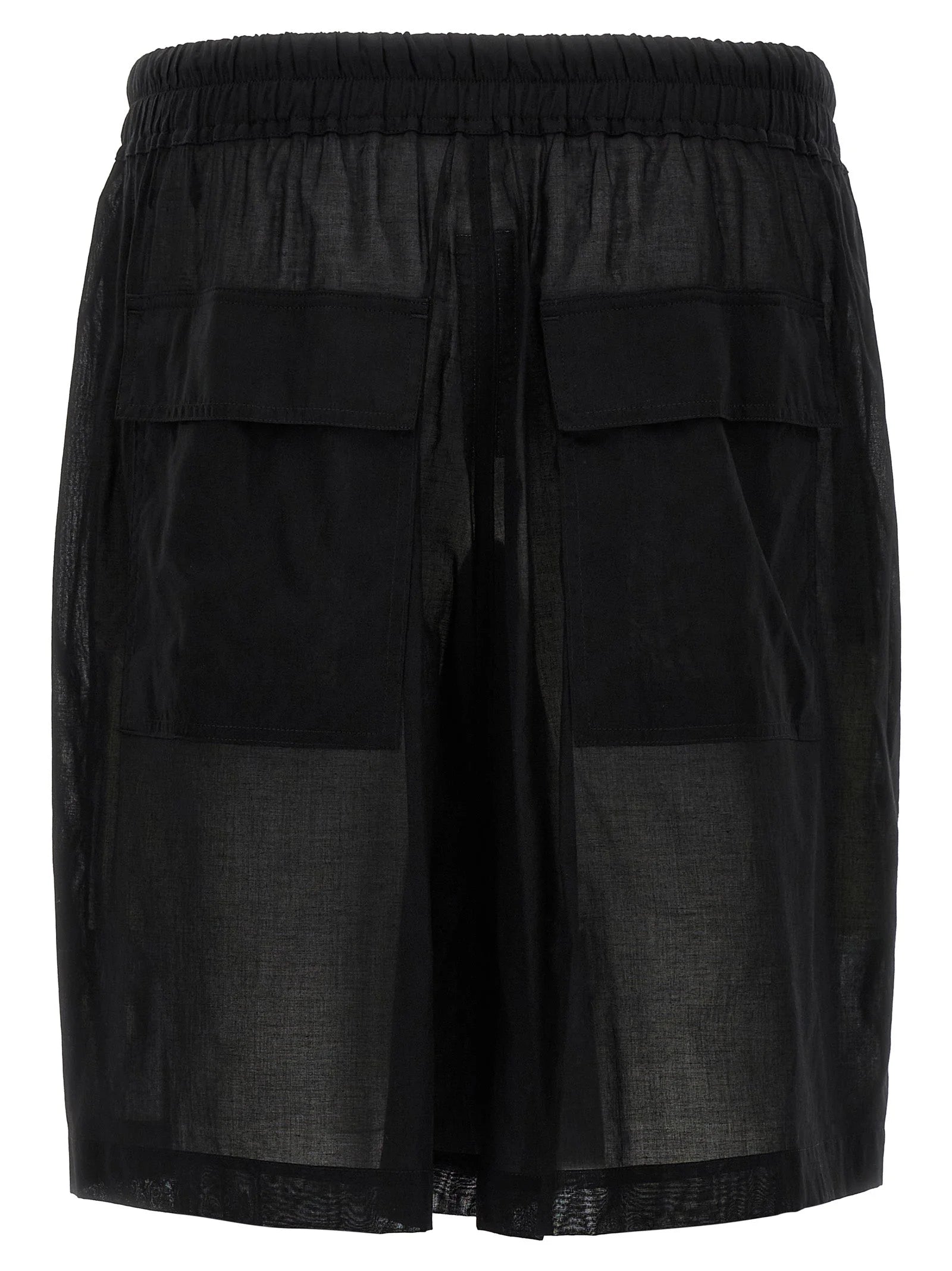 Rick Owens Black Cotton Bermuda Shorts