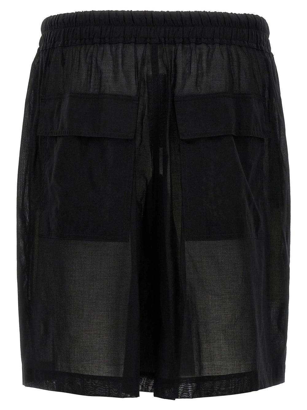 Rick Owens Black Cotton Bermuda Shorts