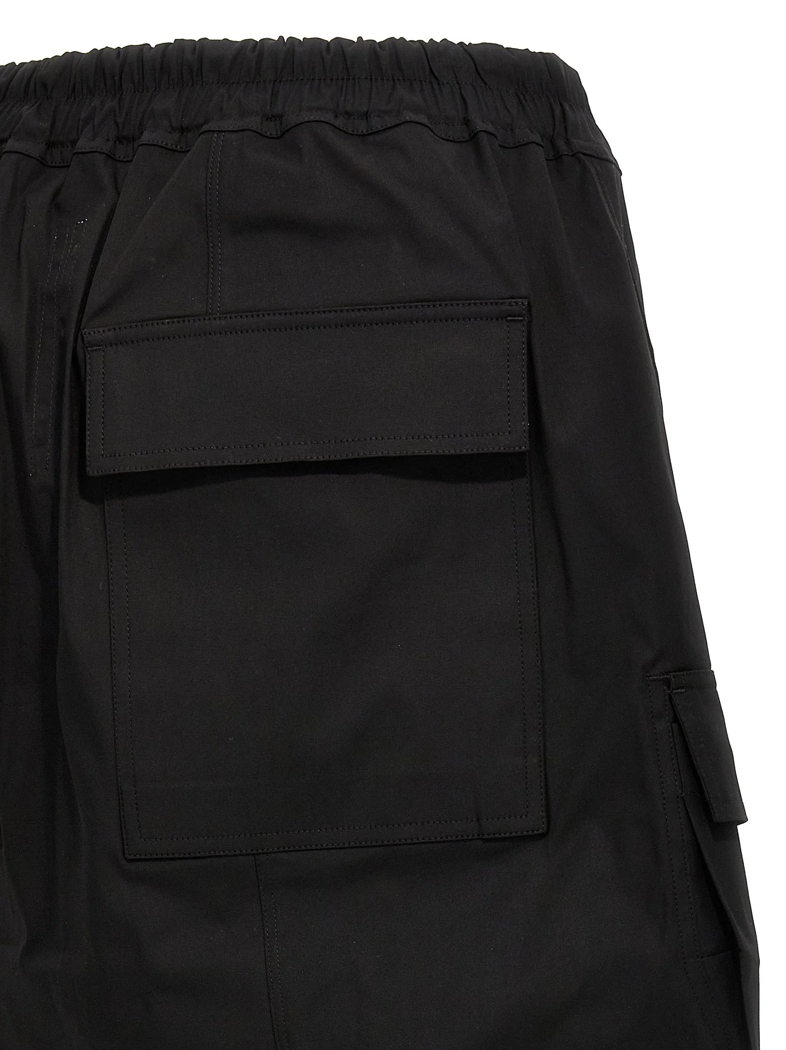 Rick Owens Black Cotton Bermuda Shorts