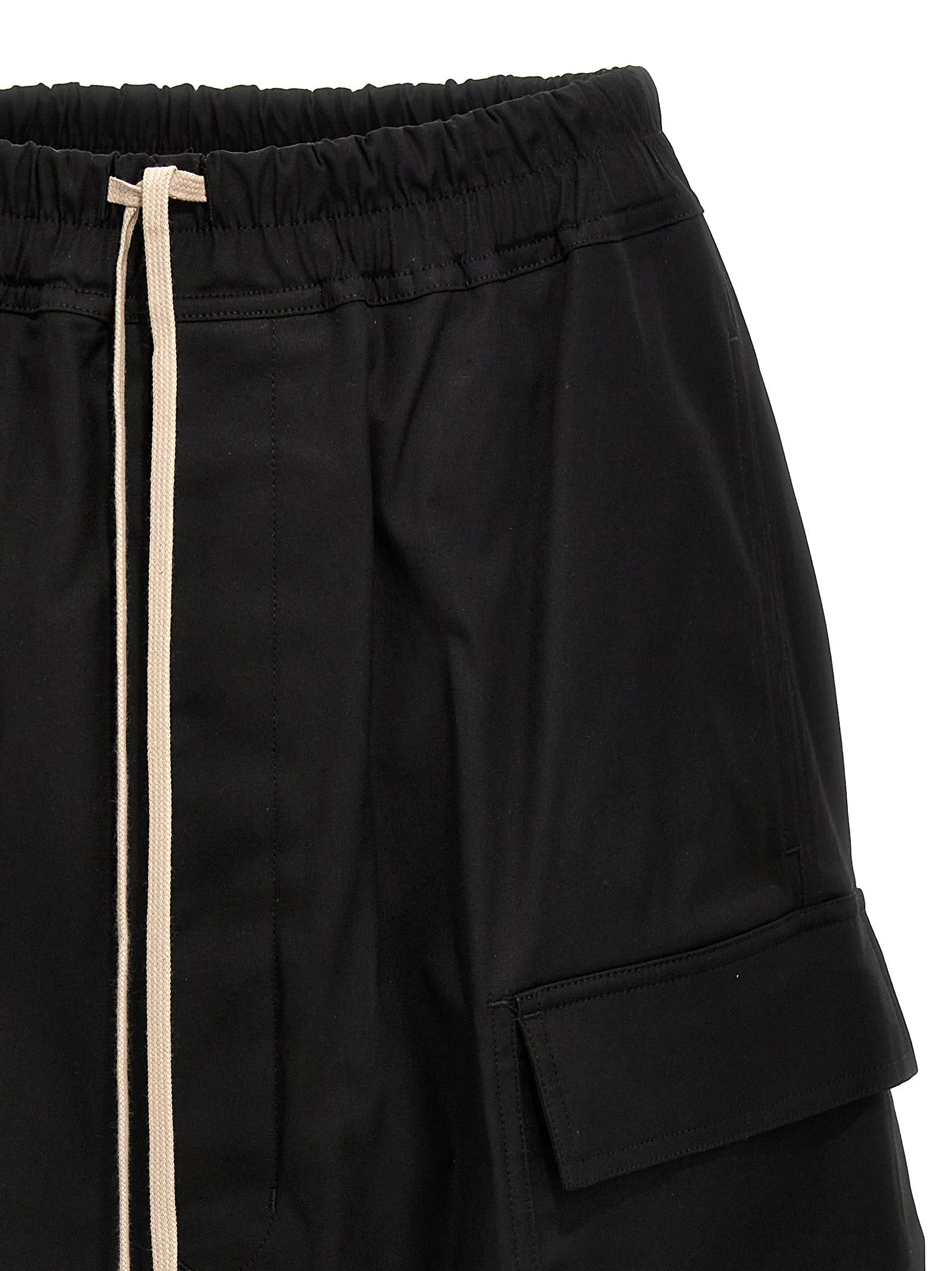 Rick Owens Black Cotton Bermuda Shorts