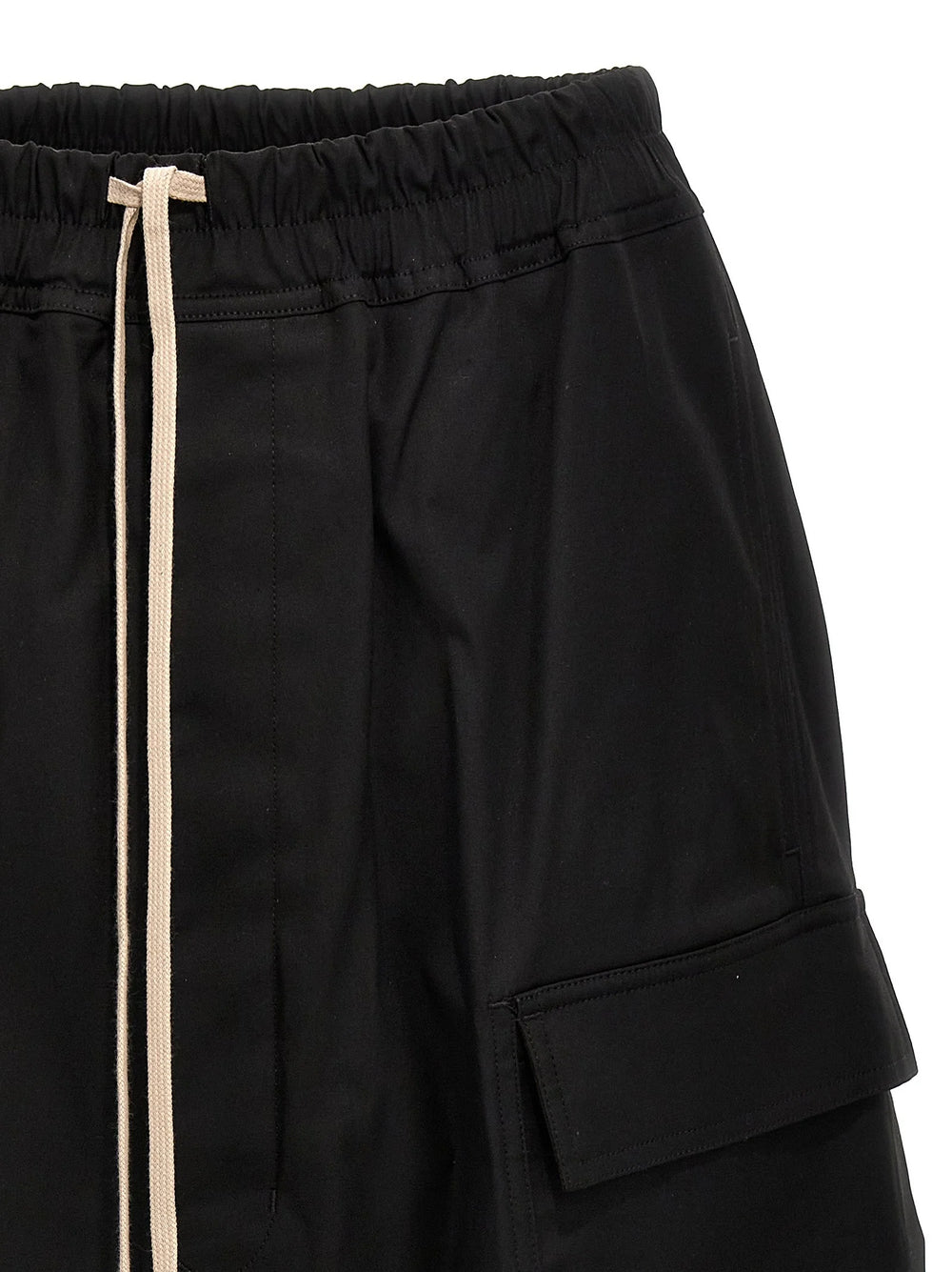 Rick Owens Black Cotton Bermuda Shorts