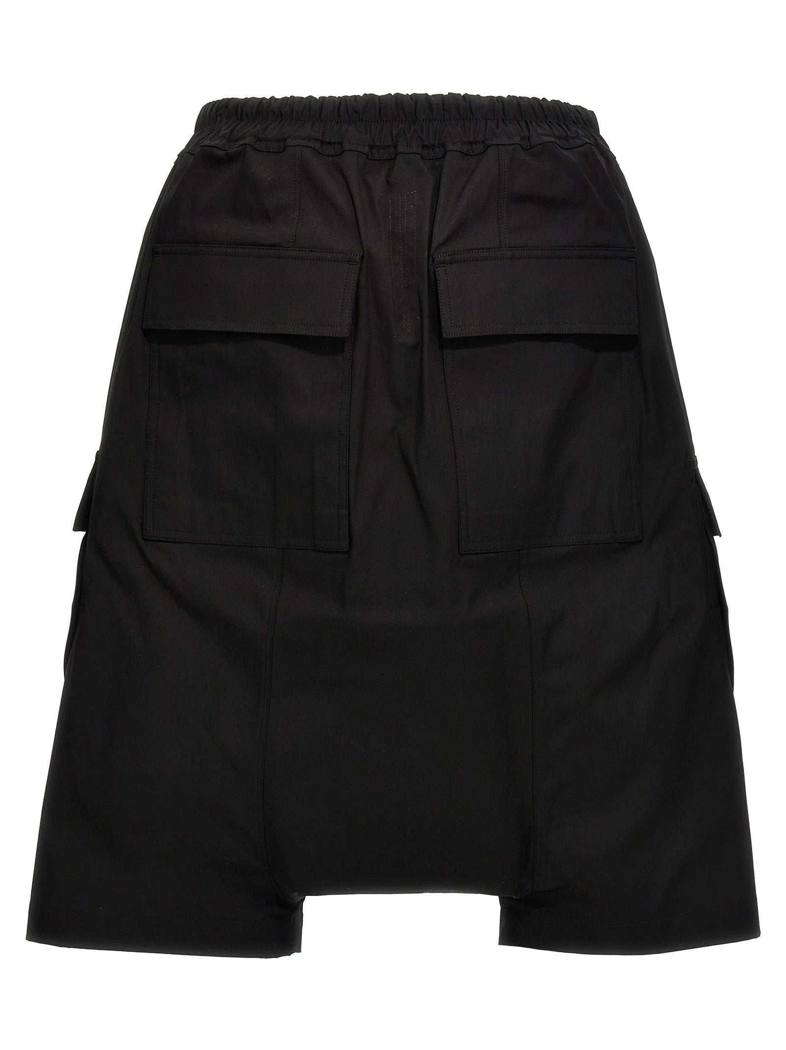 Rick Owens Black Cotton Bermuda Shorts